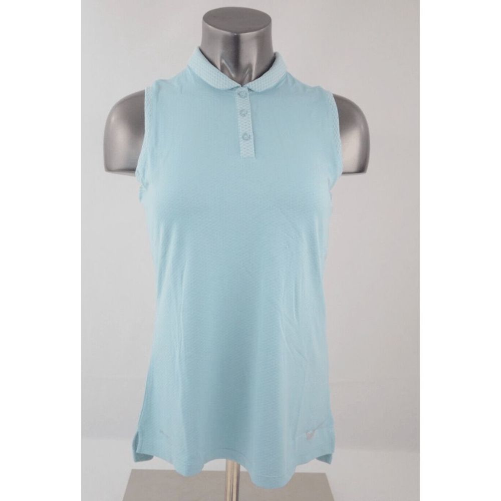 NEW Women's Small NIKE Dry Polo Golf Sleeveless Top Teal 884843 452 - Picture 3 of 6
